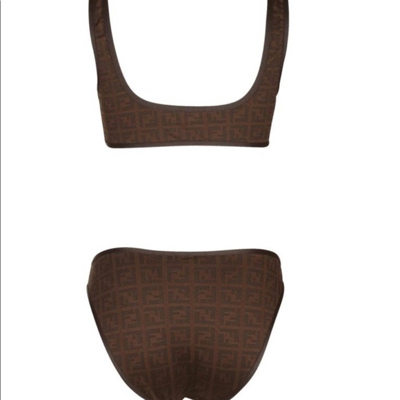 Fendi Zucca Monogram Crop Top Bikini Swim Set - Picture 2 of 10